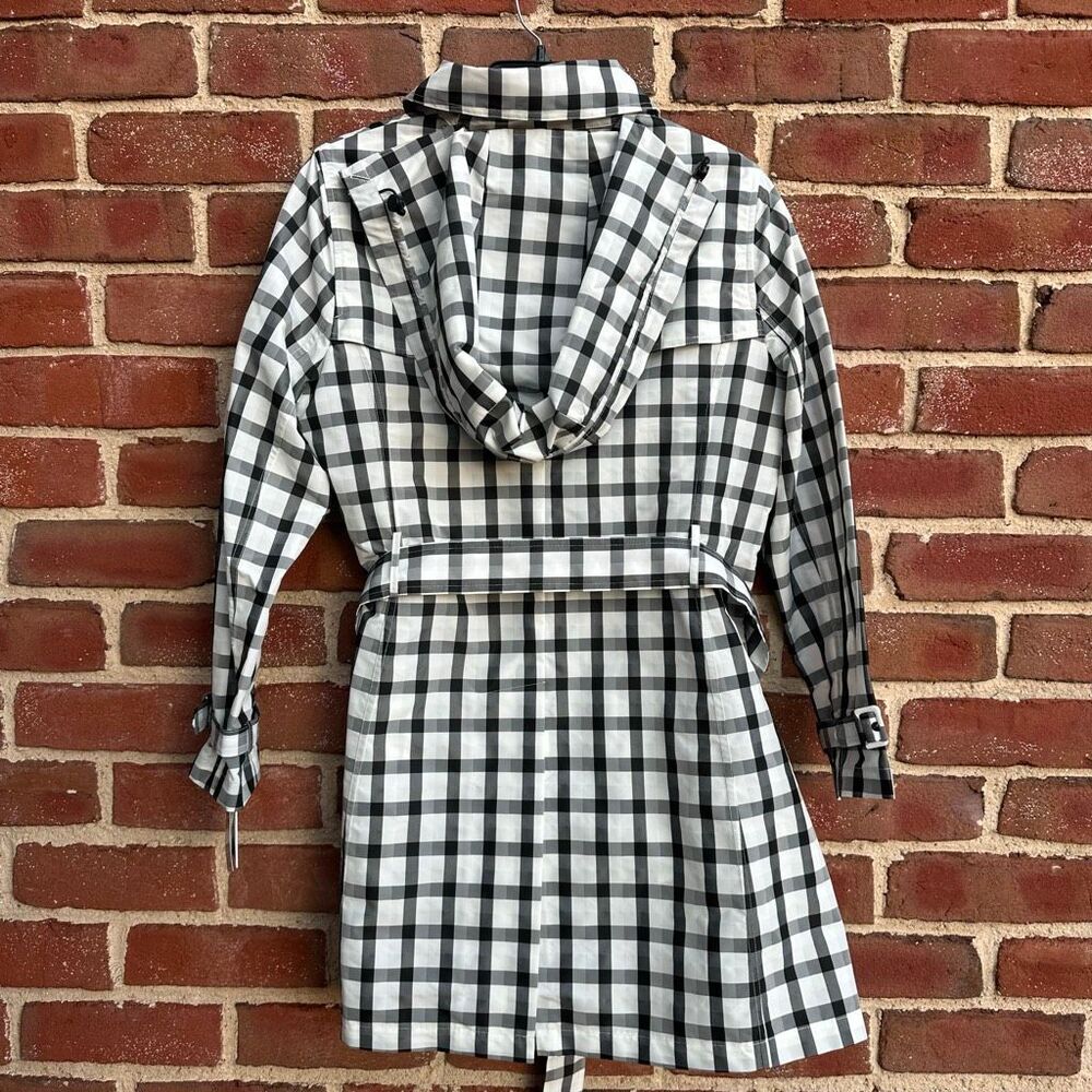 Jane Post $495 Vichy Check Double Breasted Trench Coat Women’s Medium NEW - Picture 11 of 13